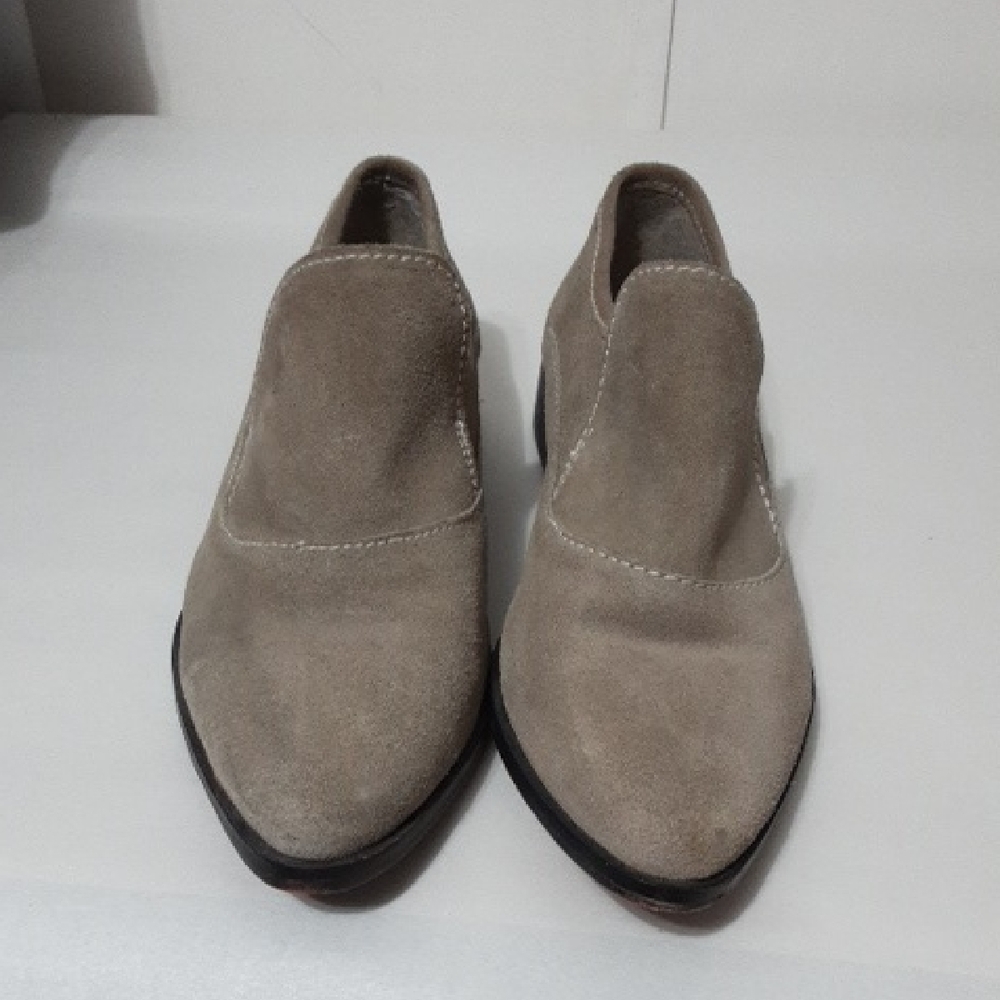 Free People Brady Tan‎ Leather Suede Slip On Shoes